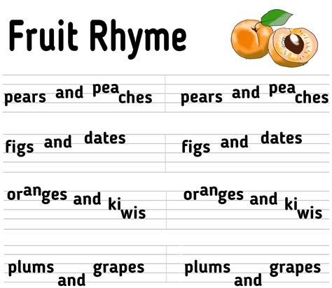 what rhymes with peaches.